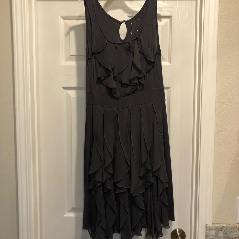 Gray lace and Cotten ruffle dress